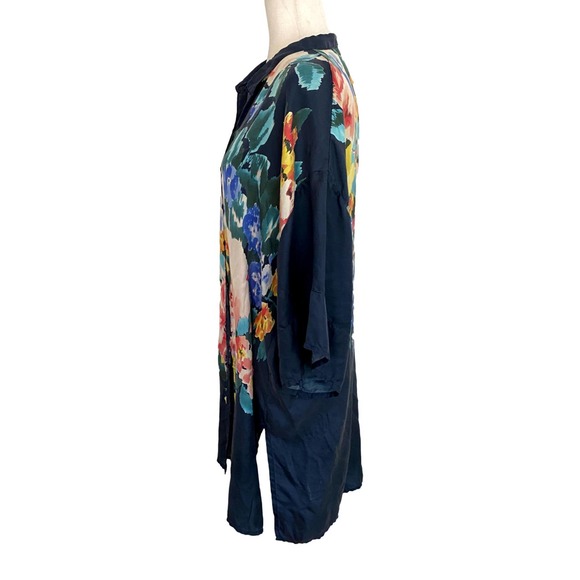 Johnny Was Malani Floral Silk Button Front Tunic Blouse Size Medium EUC - Picture 8 of 15
